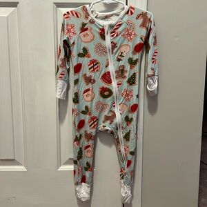 Caden Lane Christmas bamboo zippy. Size 12-18 months.